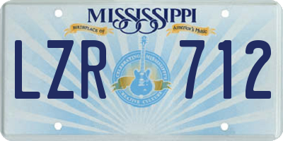MS license plate LZR712