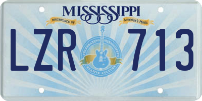 MS license plate LZR713