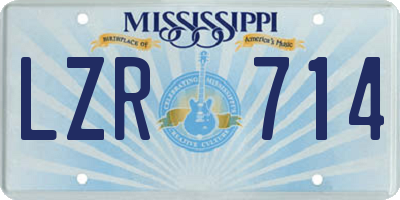 MS license plate LZR714