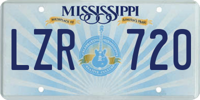 MS license plate LZR720