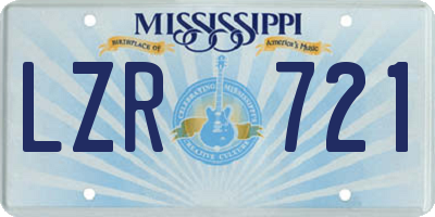 MS license plate LZR721
