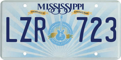 MS license plate LZR723