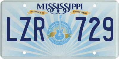 MS license plate LZR729