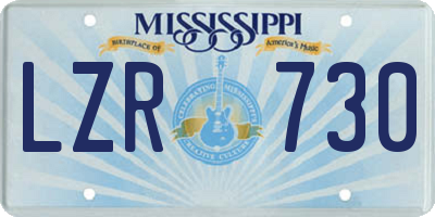 MS license plate LZR730