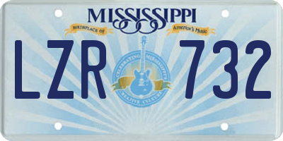 MS license plate LZR732