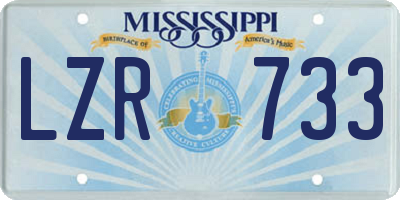 MS license plate LZR733