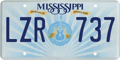MS license plate LZR737