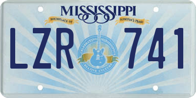 MS license plate LZR741