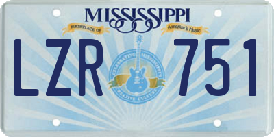 MS license plate LZR751