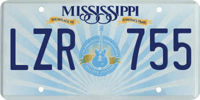 MS license plate LZR755