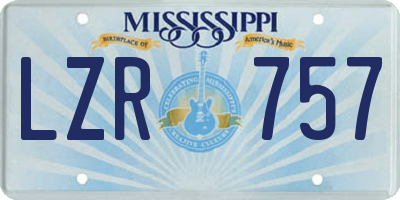 MS license plate LZR757