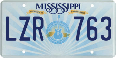 MS license plate LZR763