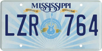 MS license plate LZR764