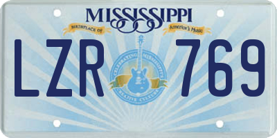MS license plate LZR769