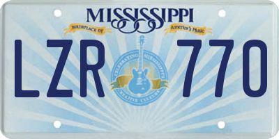 MS license plate LZR770