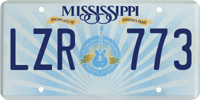 MS license plate LZR773