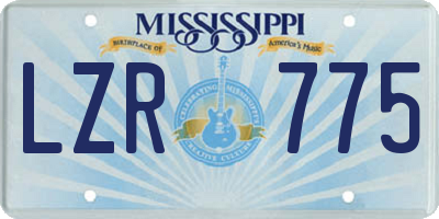 MS license plate LZR775