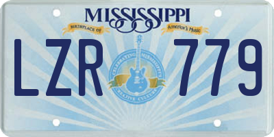 MS license plate LZR779