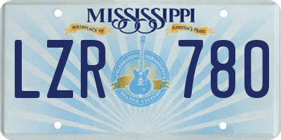 MS license plate LZR780