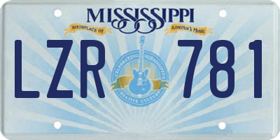 MS license plate LZR781