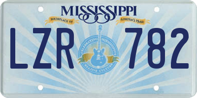MS license plate LZR782
