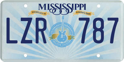 MS license plate LZR787