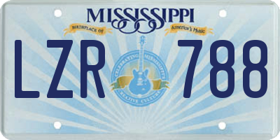 MS license plate LZR788