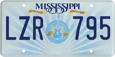MS license plate LZR795