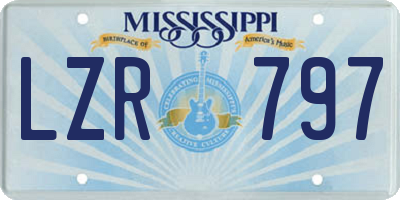 MS license plate LZR797