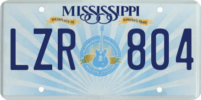 MS license plate LZR804