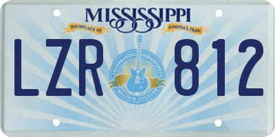 MS license plate LZR812
