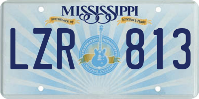 MS license plate LZR813