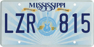 MS license plate LZR815