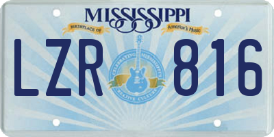 MS license plate LZR816