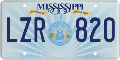 MS license plate LZR820
