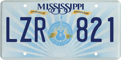 MS license plate LZR821