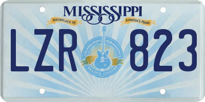 MS license plate LZR823