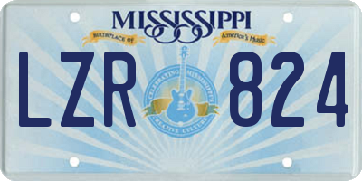 MS license plate LZR824