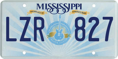 MS license plate LZR827