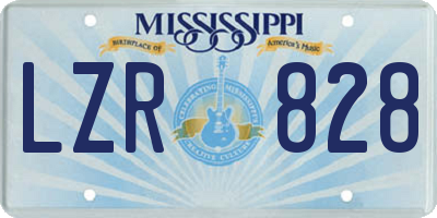MS license plate LZR828