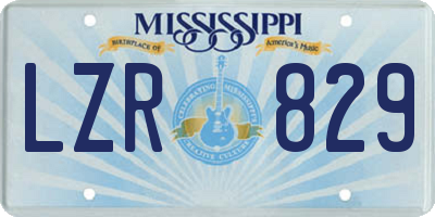 MS license plate LZR829