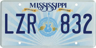 MS license plate LZR832
