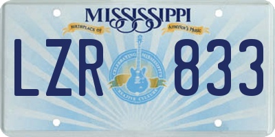 MS license plate LZR833