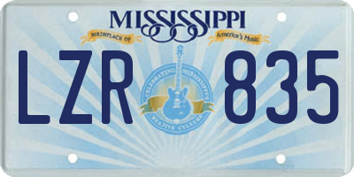 MS license plate LZR835