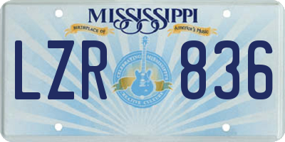 MS license plate LZR836