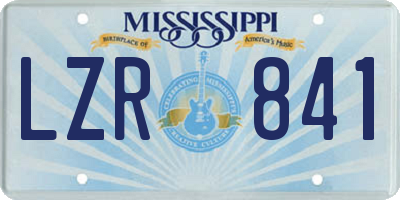 MS license plate LZR841