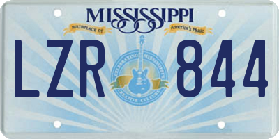 MS license plate LZR844
