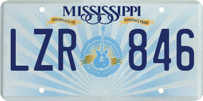 MS license plate LZR846