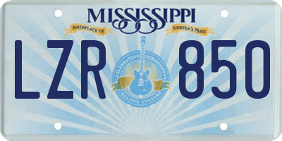 MS license plate LZR850