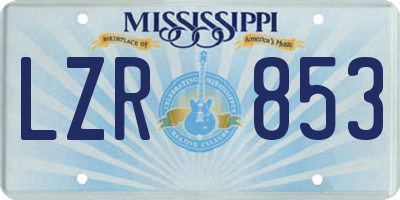 MS license plate LZR853